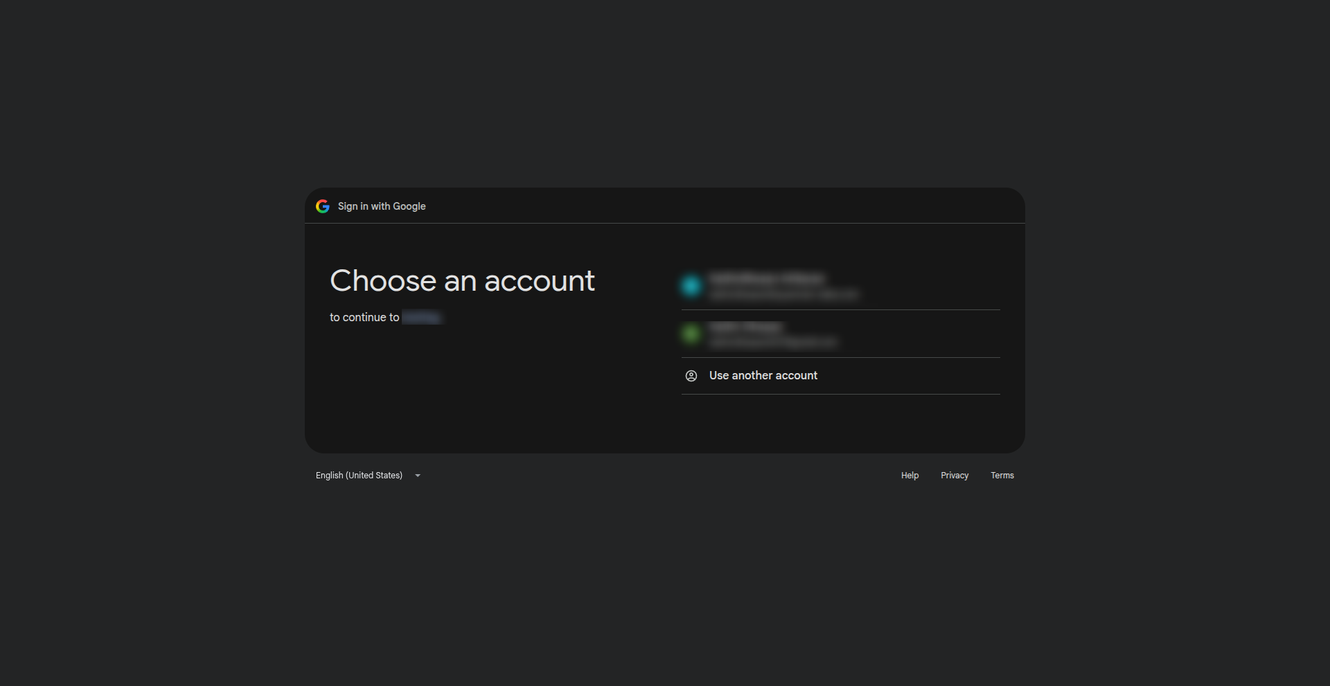 Google SSO Account Selection