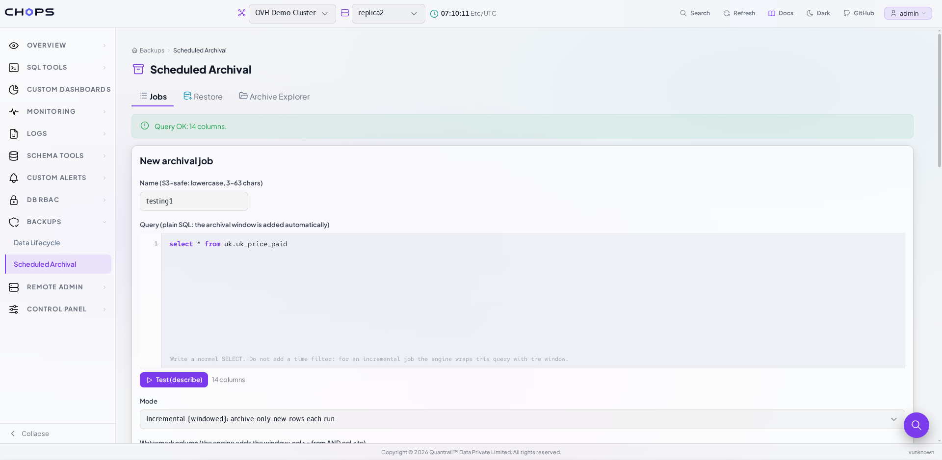 Job Creation with QueryPage