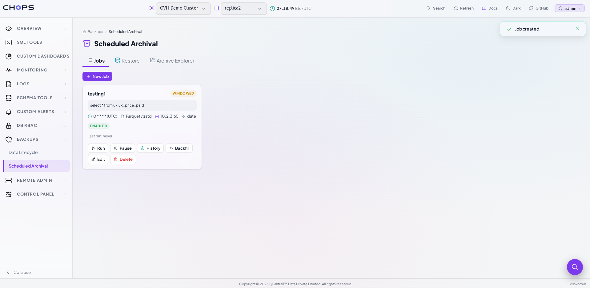 Job Management Page