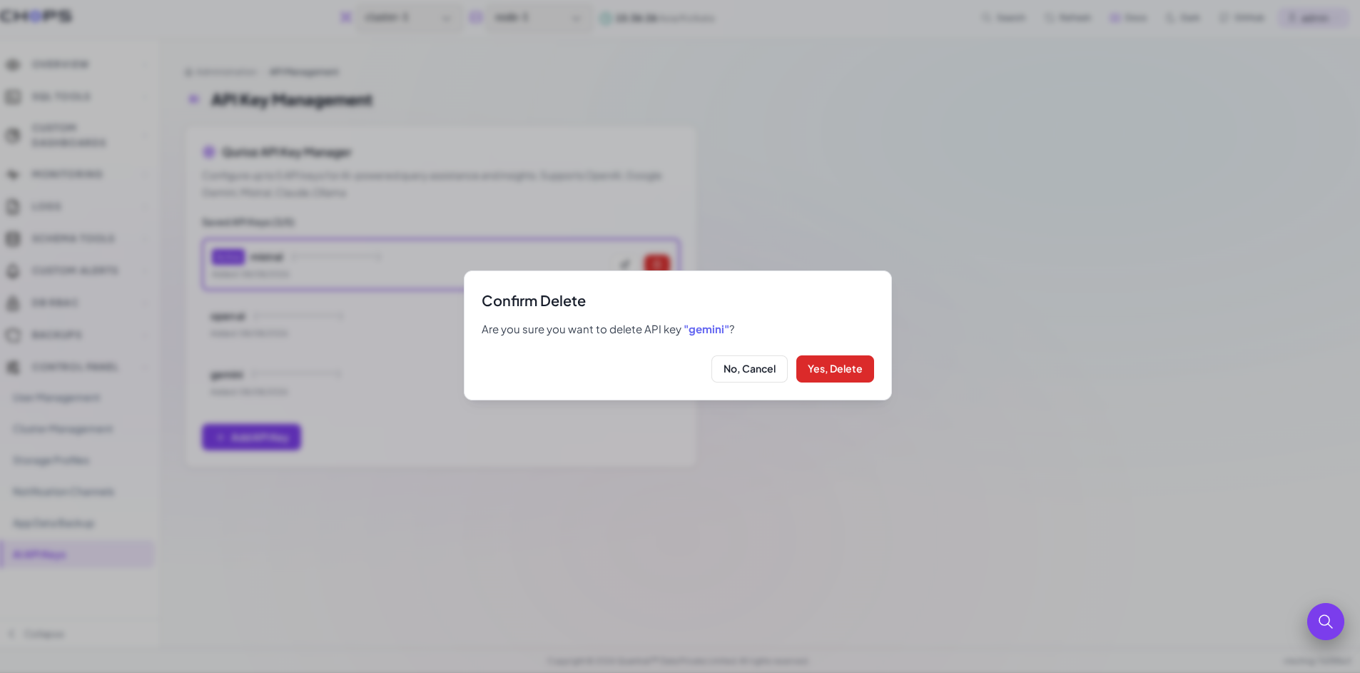 Delete API key