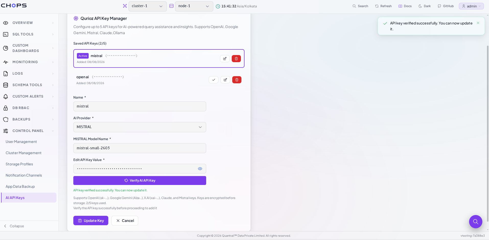 Update API key