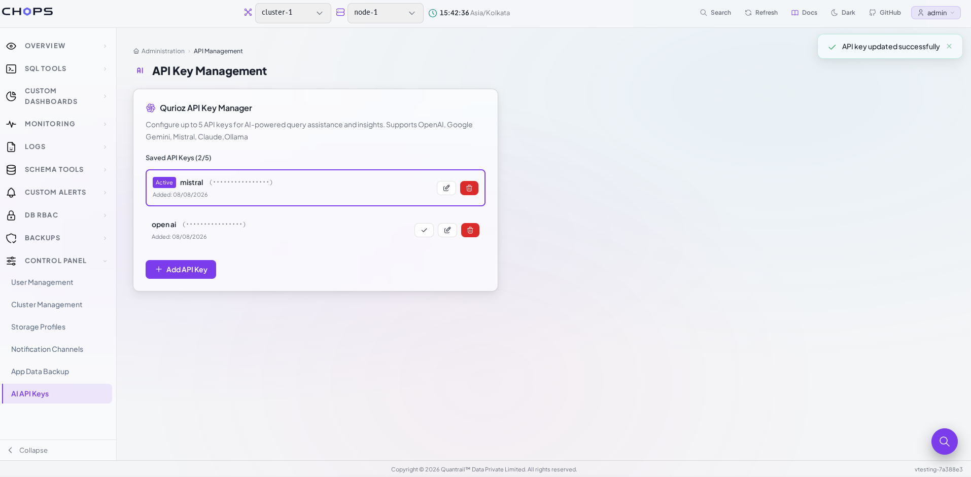 Update API key